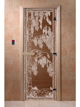  Дверь банная 190*70см Березка бронза хвоя 6мм стекло DW01579/DW02237