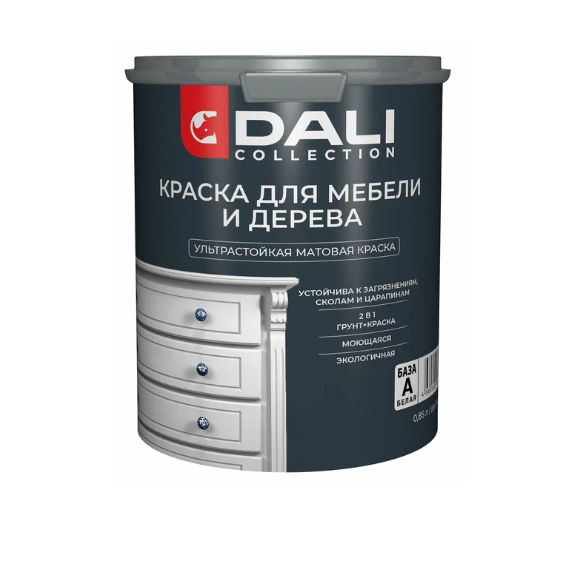 Краска Dali collection для мебели и дерева 0,85л База А 65177