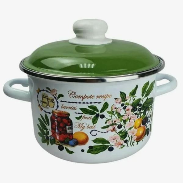  Кастрюля эмалир. 4,0л Вкусный компот белоснеж 6RD201M 