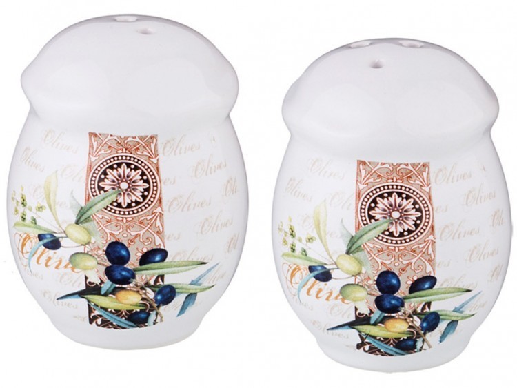  Набор д/специй керамика 2пр Греч оливка 230-211