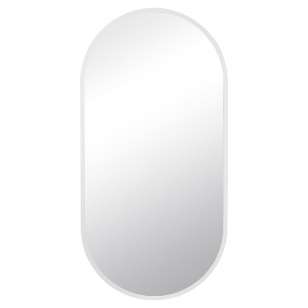  Зеркало настенное овал металл 100х50,5см белый 10050-Zm1