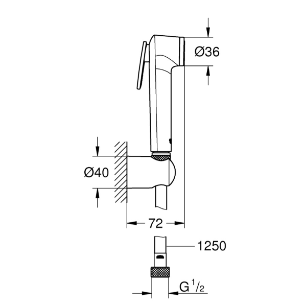  Душ гигиенический 125см хром 27513001 Tempesta Grohe