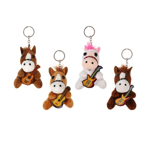  Сувенир Новогодний 11см мягкий лошадка с гитарой Сноу Бум 394-906