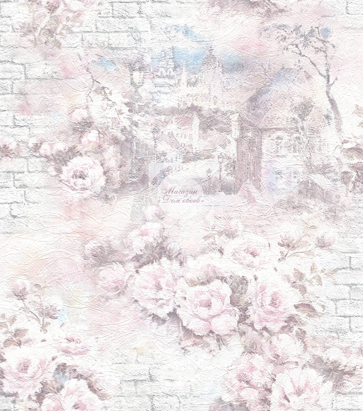  Обои 0,53*10м Азалия (дуплекс с сереб.) серая 237432-5