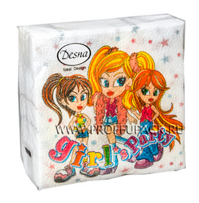  Салфетки бумажн. Desna Design 1-но сл 40шт 24*24 Gerls Party 57570