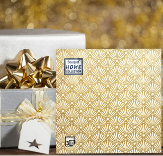  Салфетки бумажные 3-х слойные 33х33см 20шт ЗОЛОТОЙ ВЕЕР Домашний Букет КК