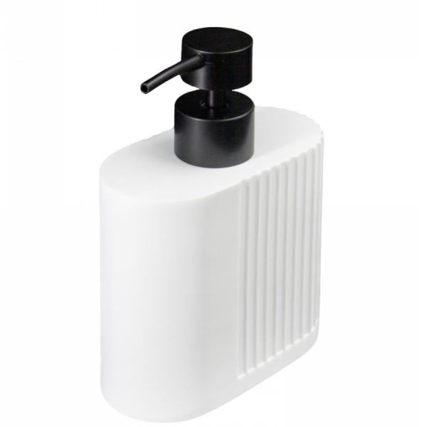  Диспенсер из полирезина белый в полоску 15798