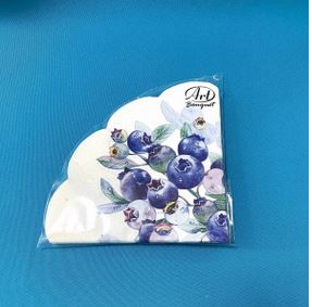  Салфетки бумажн. Art Bouquet Rondo 3-х сл 12шт Черника 25362