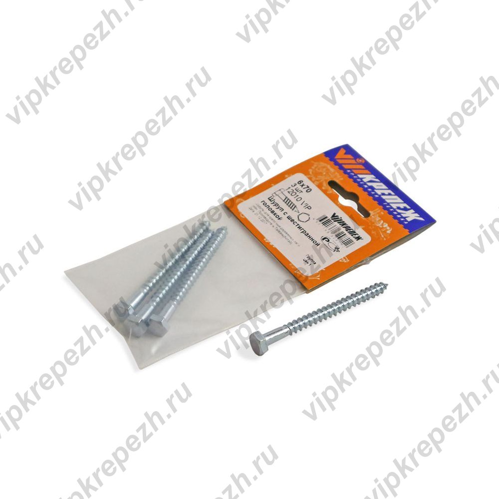  Шуруп 6-гр 6х70 3шт 12010 пакет
