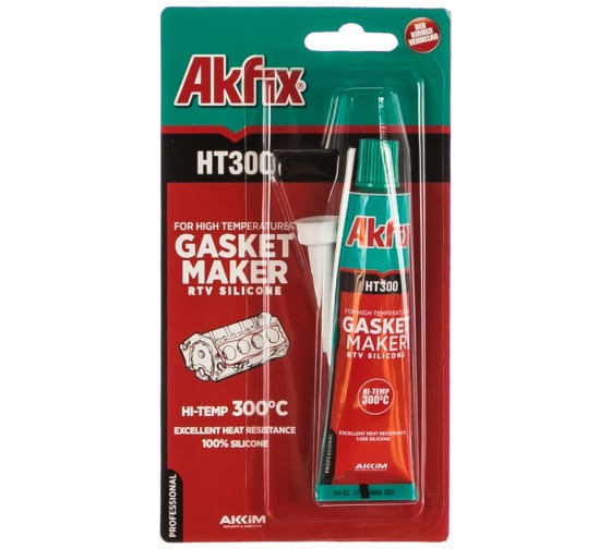  Герметик силикон 50г термост HT300 красный Akfix