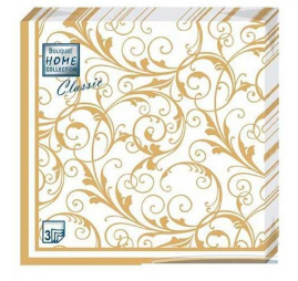  Салфетки бумажн. Bouquet Home collection Classic 3-х сл 20шт 33х33 Очаров.на бел 37649