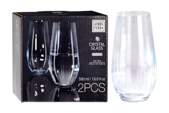  Стакан для воды 580мл прозр. с полосками набор 2шт GARDA DECOR