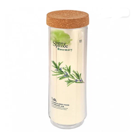  Банка 1,6л д/сыпуч продукт пробк.крыш SE105910996 Rosemary