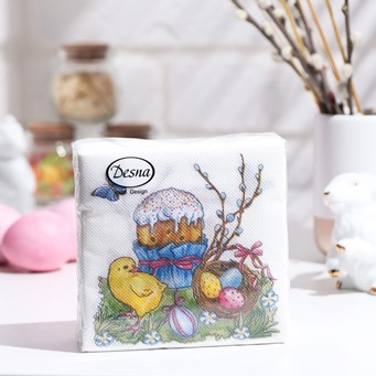  Салфетки бумажн. Desna Design 1-но сл 40шт 24х24 Витамин С 57417