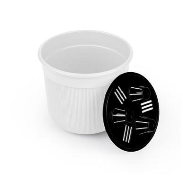  Горшок для цветов 1л Сканди с дренажной вставкой белый М9158 (уп.20)