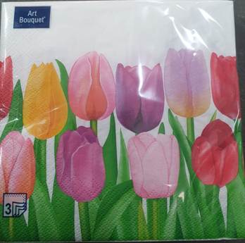  Салфетки бумажн. Art Bouquet 3-х сл 20шт Море тюльпанов 33х33см 57265
