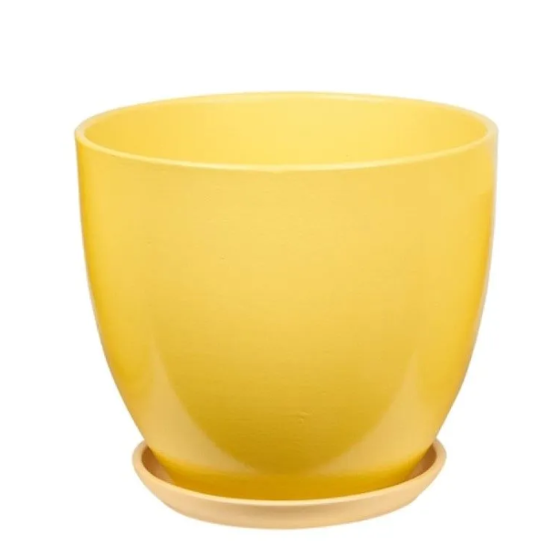  Горшок для цветов керамический Колор Гейм №6 d26см желтый Высокий овал