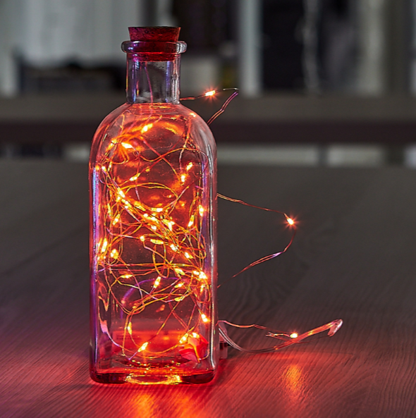  Гирлянда св/д нить 5м 50LED янтарн IP20 на бат Роса ULD-S0500-050 SCB 2AA Amber Uniel