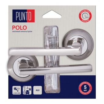  Ручка дверная раздельн Polo/HD SN/CP-3 мат.ник/хром 45621 Punto