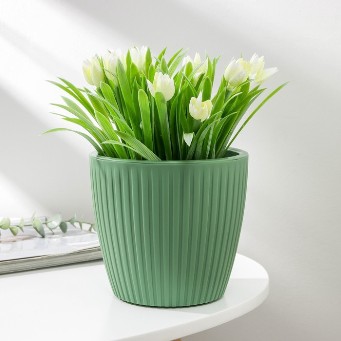  Горшок для цветов 1,5л VipSet с дренаж сист Эви зеленый