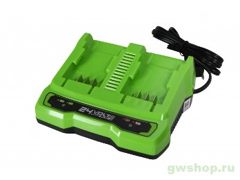  Зарядное устройство 24В 2А на 2 слота G24X2UC2 GreenWorks 2931907