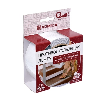  Лента противоскользящая 50мм*5м прозрачная 24169 Vortex