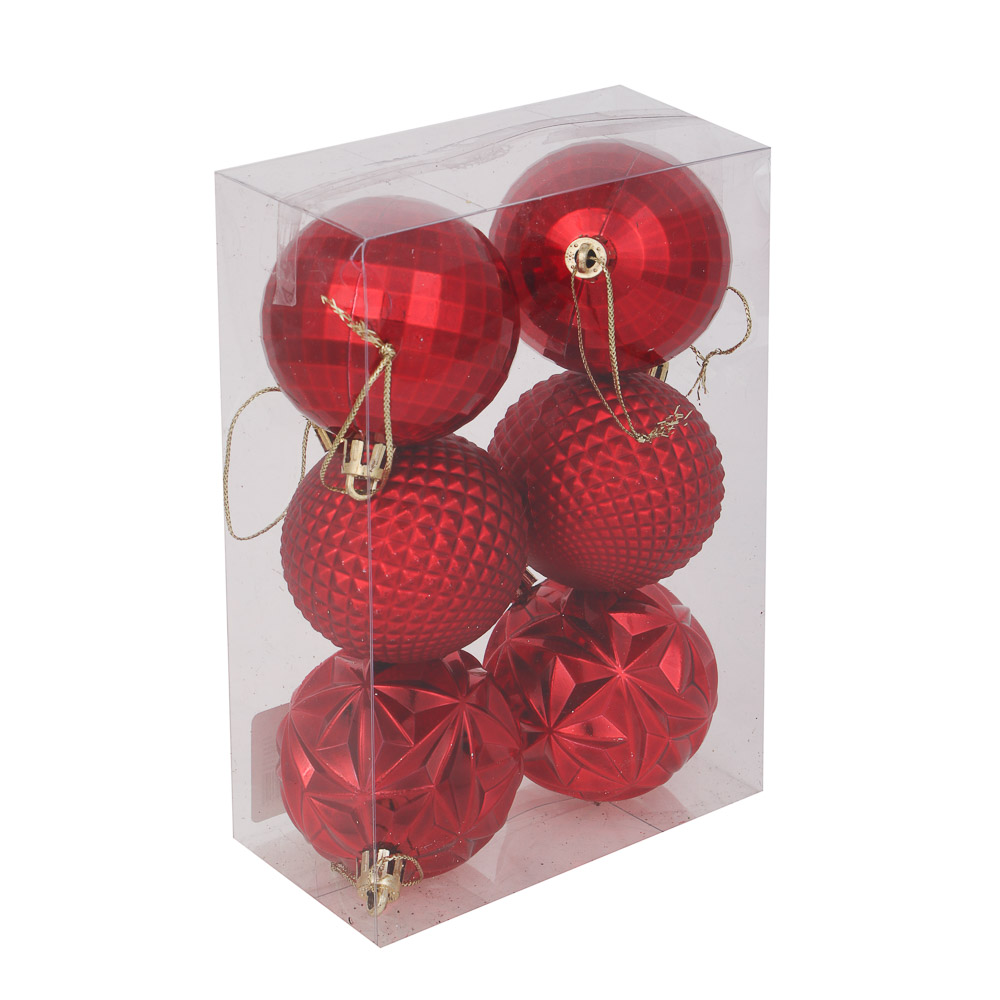  Набор шаров 6шт 6см красный 373-538 Сноу Бум