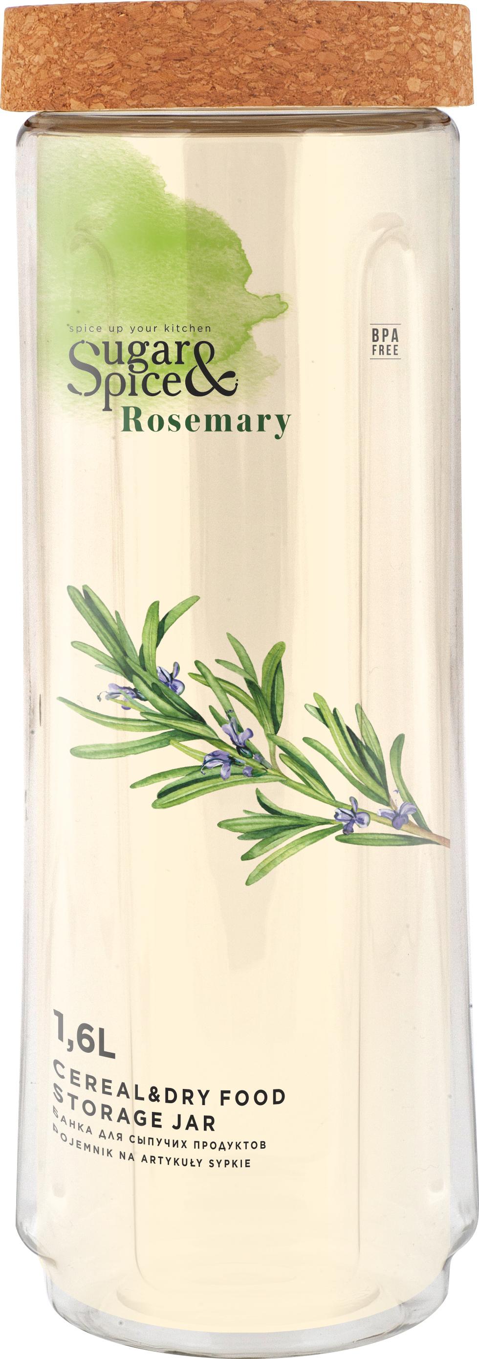 Банка 1,6л д/сыпуч продукт пробк.крыш SE105910996 Rosemary