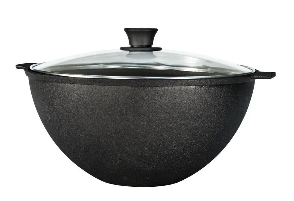  Казан чугунный 7л с крышкой стеклянной к72 Камская посуда