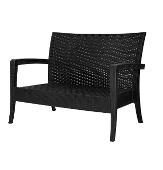  Диван садовый пластиковый 1280х770х890мм Rattan антрацит Ola Dom