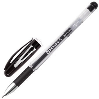  Ручка гелевая Brauberg черная 141180