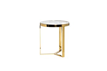  Стол журнальный прозр.стекло/золото d.50х55см GARDA DECOR