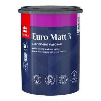  Краска в/д интерьерная 0,9л глуб.мат Euro Matt 3 C Tikkurila