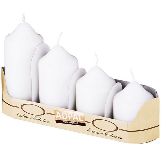  Набор свечей 7/8/10/12,5 4шт белый 348-594