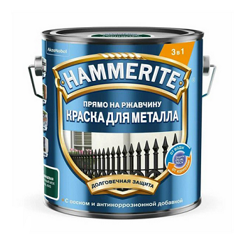  Краска гладкая зеленый мох 2,0л HAMMERITE