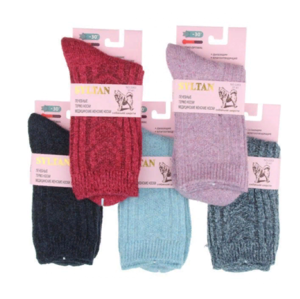  Носки жен. термо р.36-41 собачья шерсть Syltan 2263