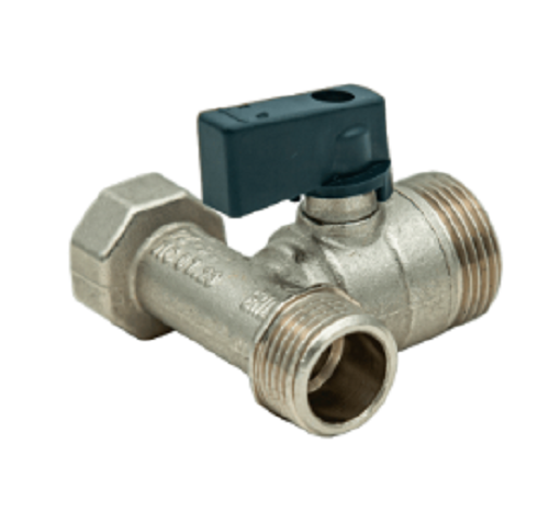  Кран шар д/стир маш 3-х прох 1/2"-3/4"-1/2" г/ш/ш бабочка Aqualink 01175