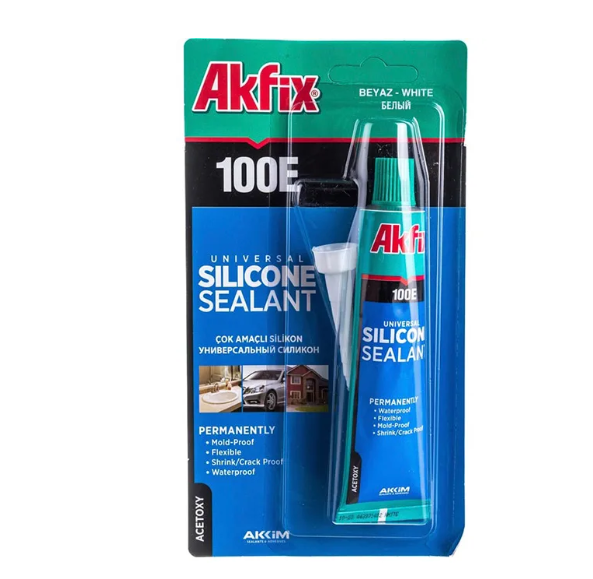  Герметик силиконовый 50мл белый Akfix 100E