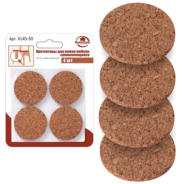  Протектор для ножек мебели самоклеющ 4шт VL45-50