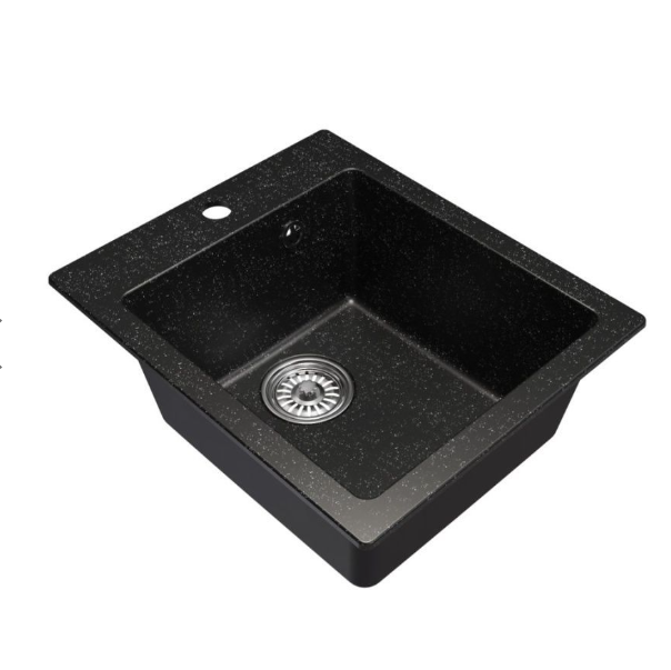  Мойка 420х500мм кварц квадрат с крылом черная ML-GM14