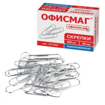  Скрепки 28мм ОфисМаг 227582