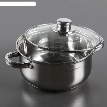  Кастрюля нерж. 3,2л Гретта d20 стек.крыш КТ04-D-30