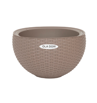  Кашпо 5л подвесное круглое Rattan Серый OLA DOM