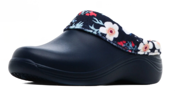  Сабо жен. р.37-38 утепл флис арт.211УФ черный-цветочки ЭВА 