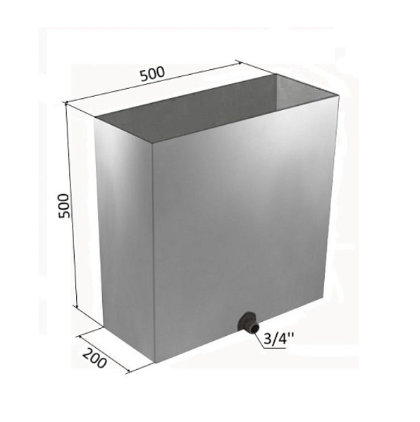  Бак для печи нержавеющий 50л Садовый с крышкой 0054