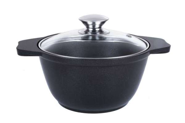  Кастрюля алюм. лит. 1,0л к01а стекл.крышка Традиция