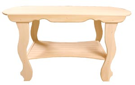  Стол деревянный 1000х630х730 с полкой с фигурными ножками М033