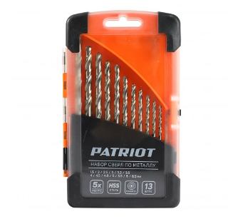  Набор сверл по металлу  1,5-6,5мм 13шт в боксе PATRIOT  815010104