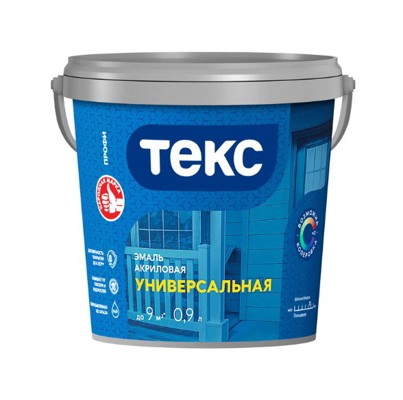  Эмаль акриловая глянцевая 0,9л Универсальная Профи D ТЕКС