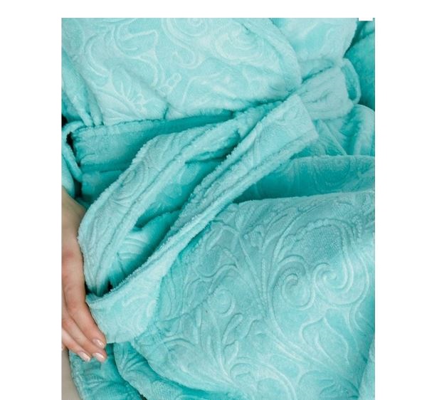  Халат жен. р.2XL Belinda бамбук 497 персик-бирюза
